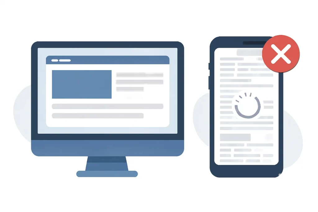 Ignoring mobile optimisation fundamentals